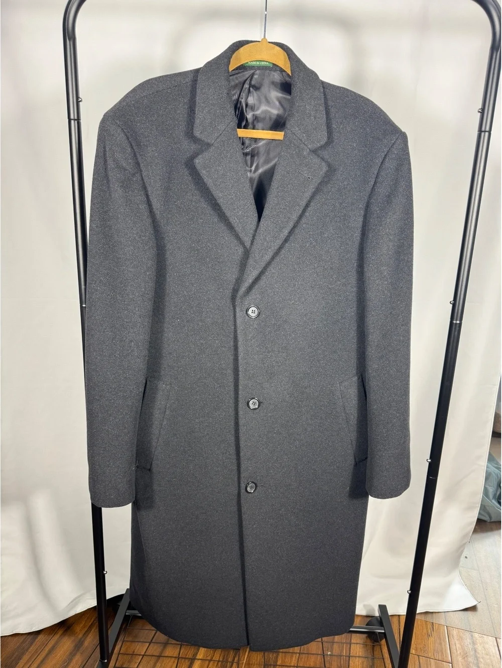 Lauren Ralph Lauren Men's Gray Wool Cashmere Blend Overcoat Size 42L